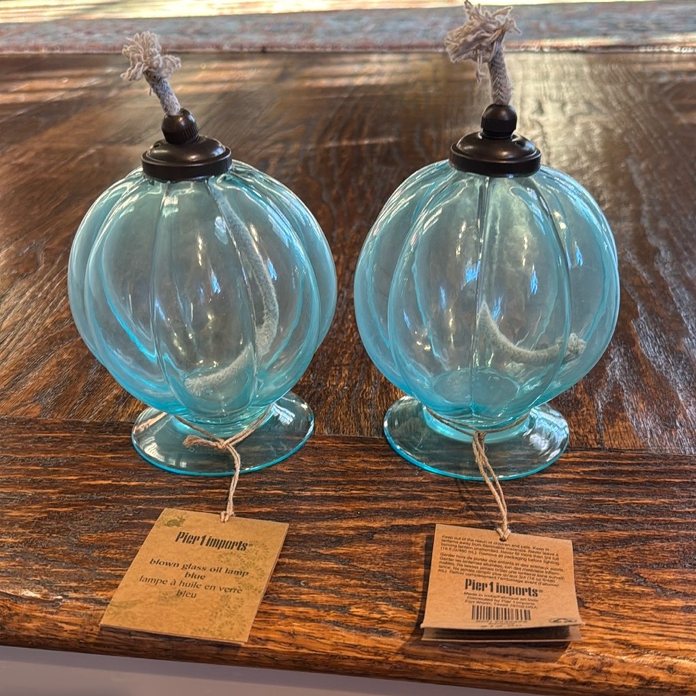 Pier 1 imports blown glass oil lamp
